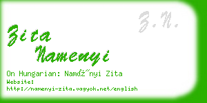 zita namenyi business card
